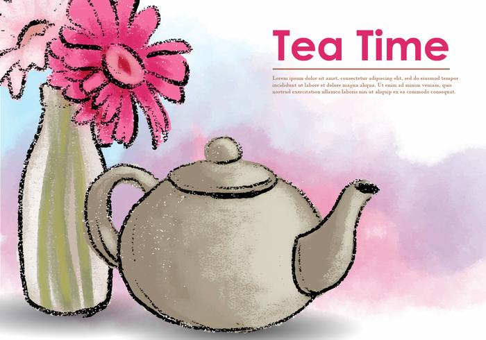 Vector Pastel Teapot With Flower 