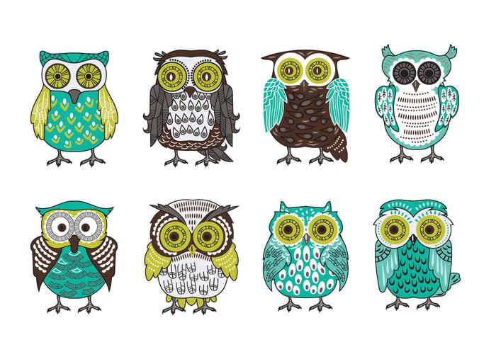 Scandinavian Buho or Owls Vector Collection