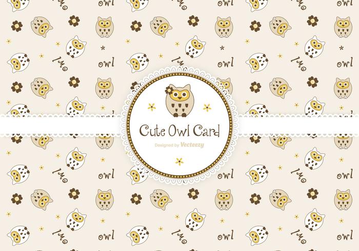 Cute Owls Greeting Card Vector