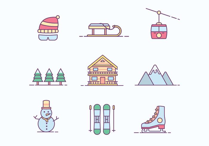 Free Winter Ski Resort Icon vector