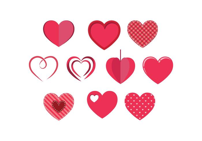 Premium Vector  Red love heart icon collection set of red heart icons