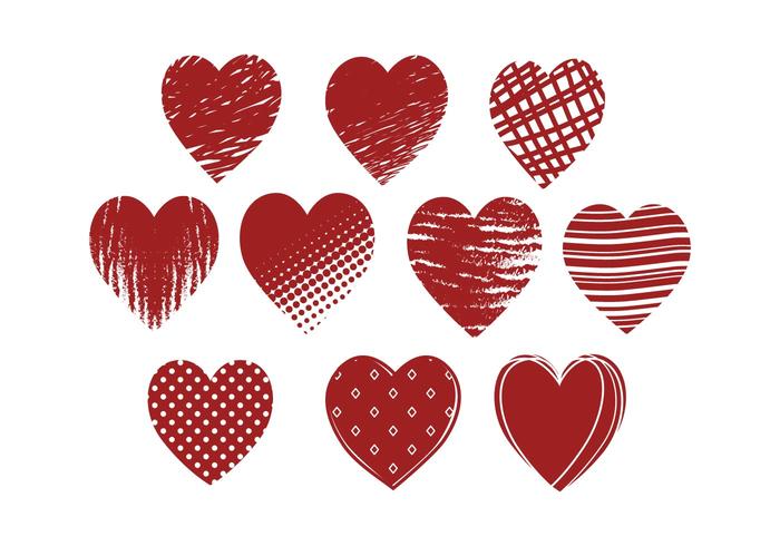 Free Grunge Hearts Vector