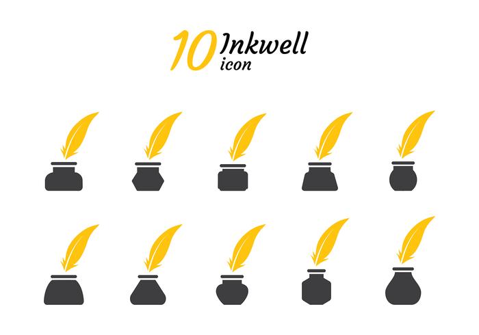 Inkwell Icon Silhouette Vector