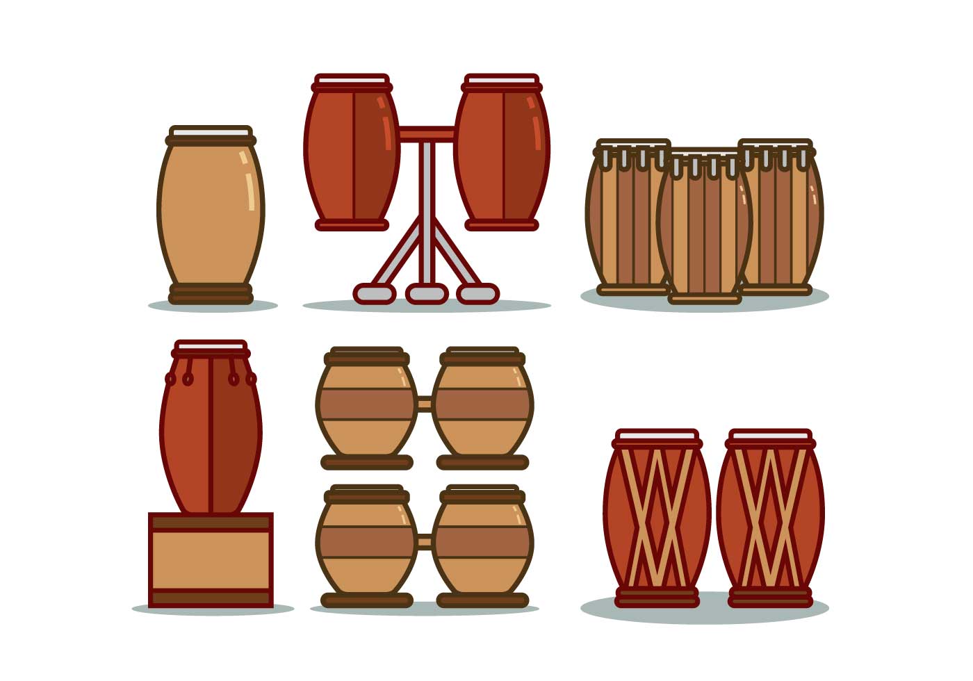Conga Illustration Set 139605 Vector Art at Vecteezy