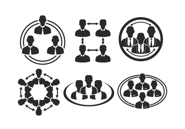 Working Together Icon Vector Set