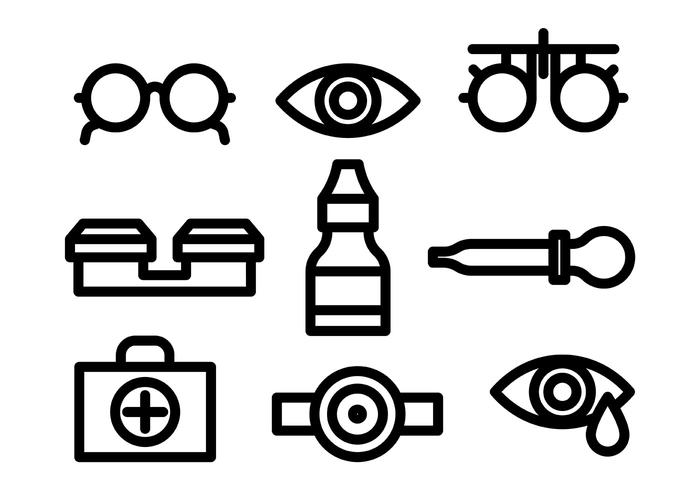 Linear Eye Doctor Icons Vector