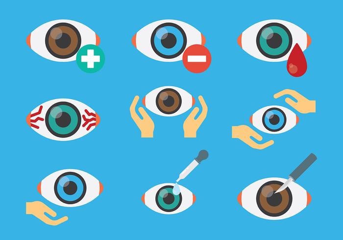 Vector libre oculista iconos de ojo