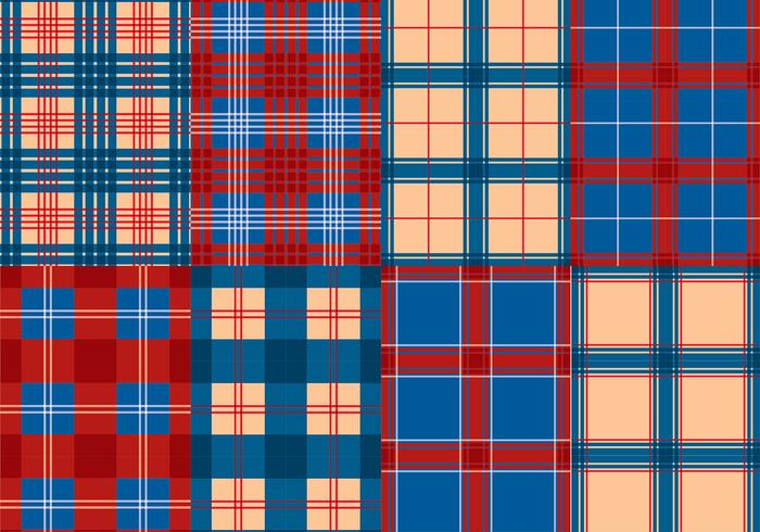 Flannel Red Blue Texture Vector