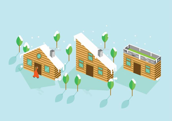 Chalet Wooden House vector