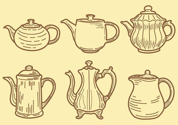 Sketchy Teapot Icons Vector Sketchy Teapot Icons Vector