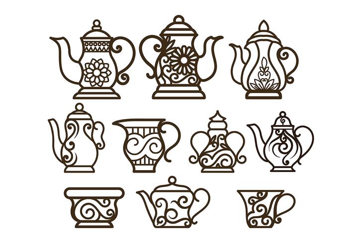 Decorative Teapot Vectors Decorative Teapot Vectors