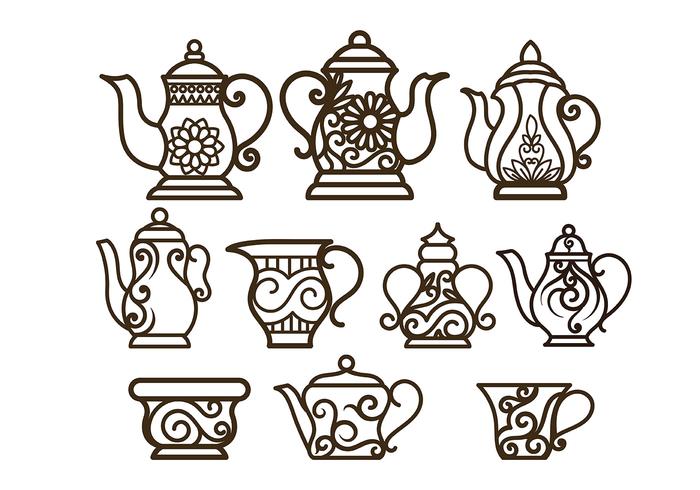 Decorative Teapot Vectors