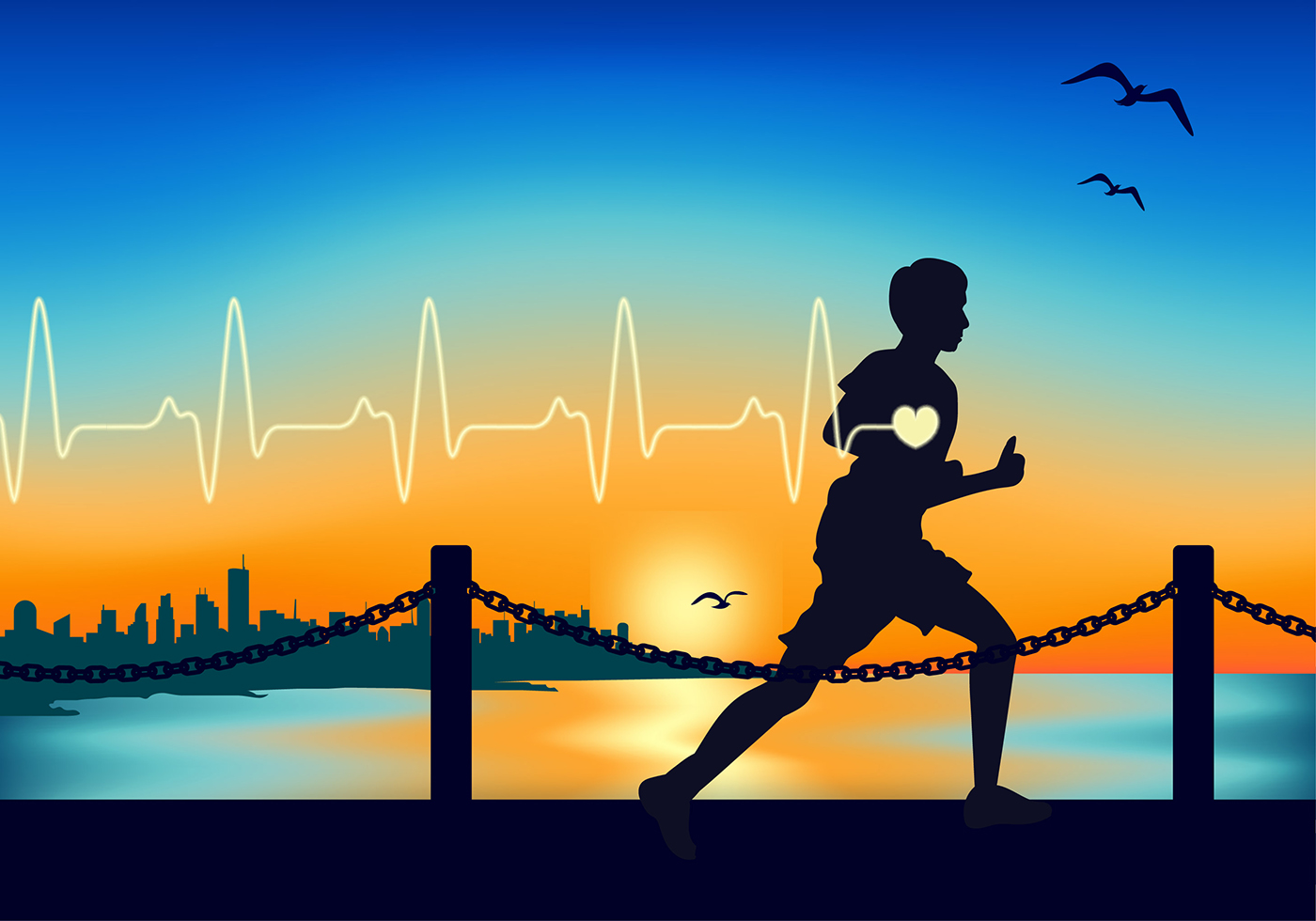 Heart Rate Running Free Vector 139756 Vector Art at Vecteezy