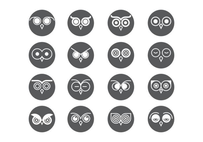 Coruja Ojos iconos del vector