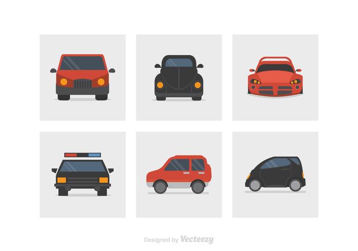 Flat Car Vector Icons