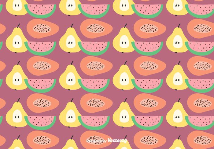 Flat Fruit Pattern Vector