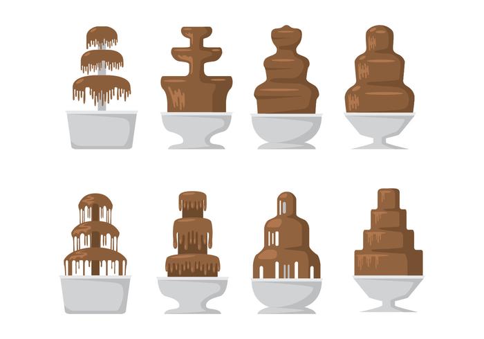 Chocolate Fountain Icons vector