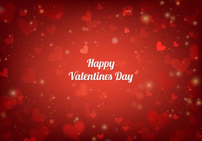 Free Vector Red San Valentin Card With Hearts And Lights