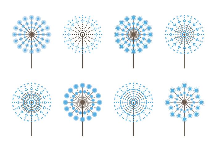 Blowball Silhouette Set vector