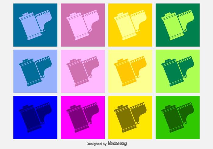 Film Canister Vector Icons Film Canister Vector Icons