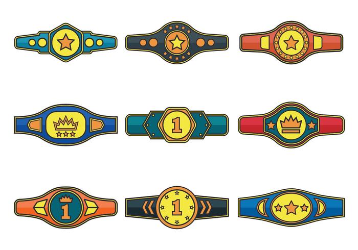Championship Belt Vector Icons Championship Belt Vector Icons