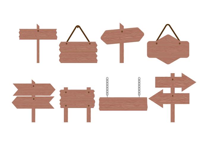 Wood Sign Board Vector Collection
