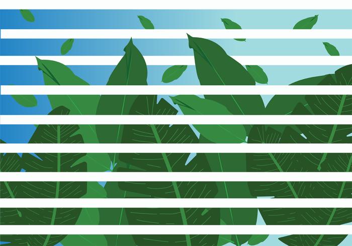 Jungle Leaves with Stripes Vector