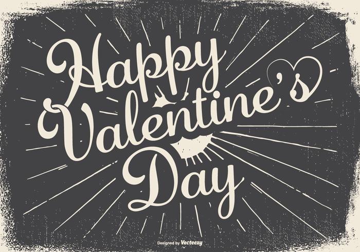 Vintage Typographic Happy Valentine's Day Illustration Vintage Typographic Happy Valentine's Day Illustration