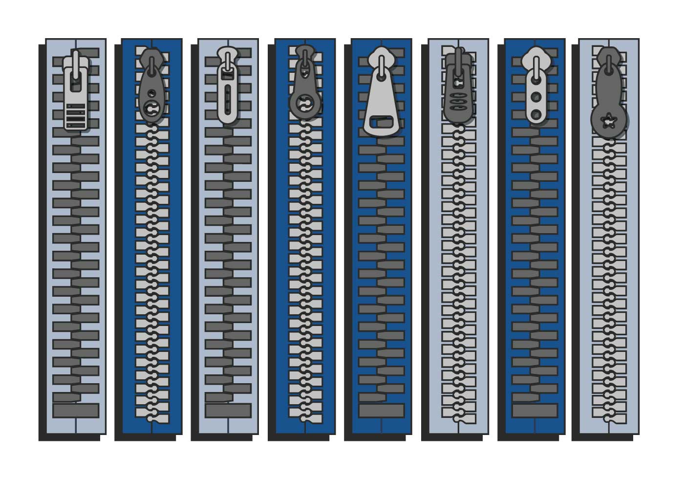 Download Zipper pull closed vector set - Download Free Vectors, Clipart Graphics & Vector Art