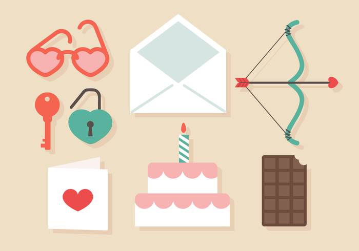 Cute Valentine's Day Love Elements Vector Cute Valentine's Day Love Elements Vector