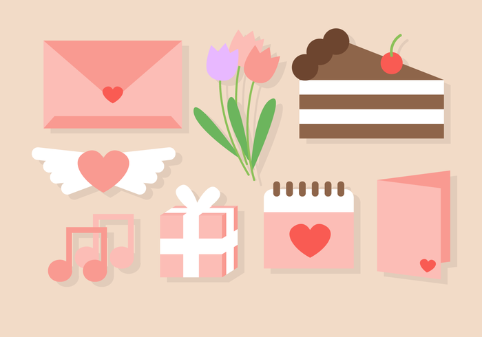 Cute Valentine's Day Love Elements Vector