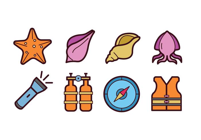 Diving Icon Set vector