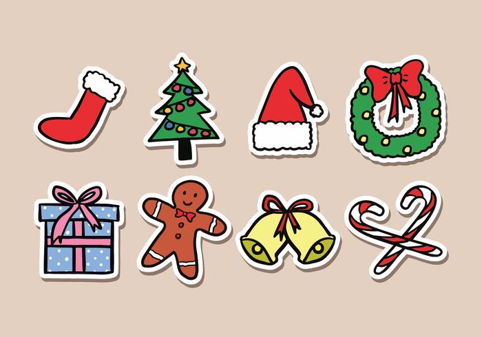 Deshabilitar delicadeza comerciante Christmas Sticker Vector Art, Icons, and Graphics for Free Download