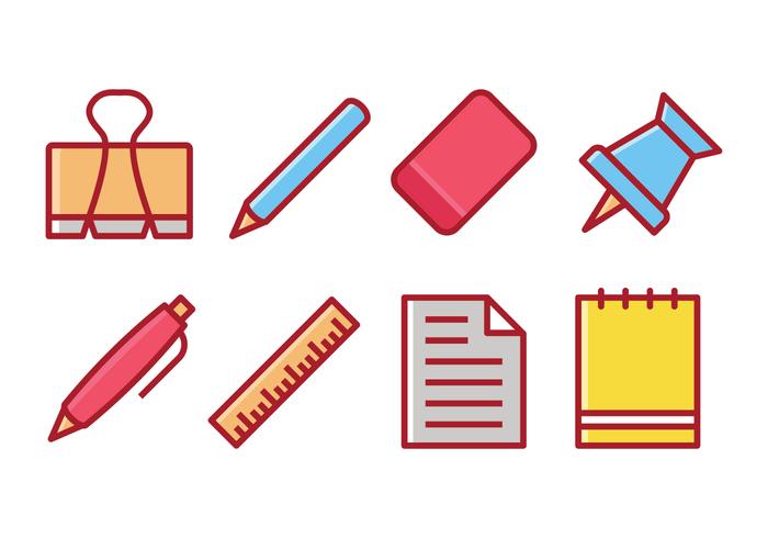 Stationery Items Vector Set