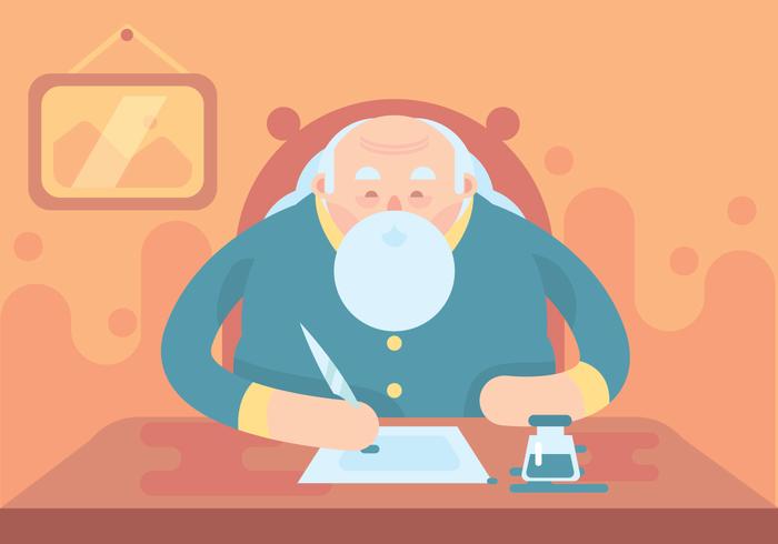 Ink Well Writer Set vector