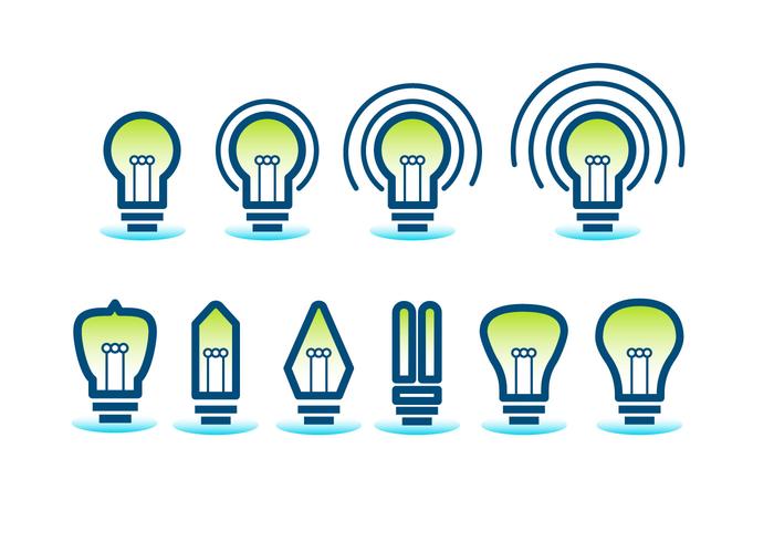 Ampoule Icon Set vector