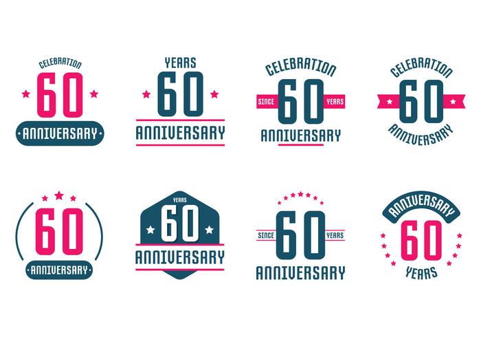 60th Anniversary Signs vector