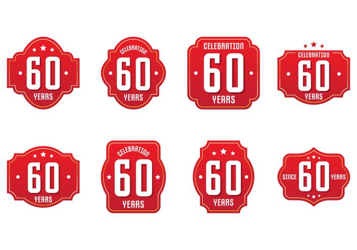 60th Label Collections vector