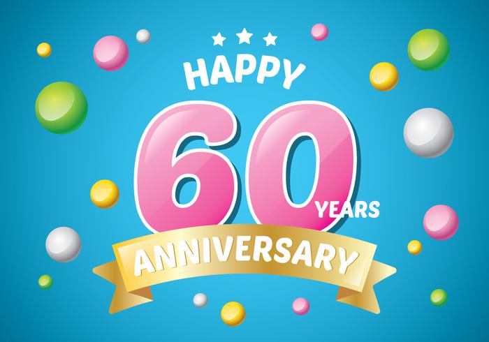 60th Anniversary Illustration vector