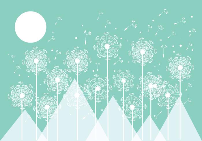 Mint Blowball Background Vector