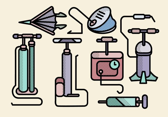 Various Air Pump Tools Vectors