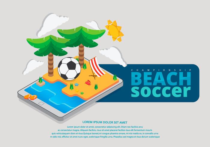 Beach Soccer Isometric Illustration Beach Soccer Isometric Illustration