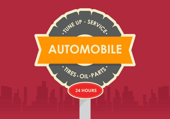 Retro Automobile Vector Sign Retro Automobile Vector Sign