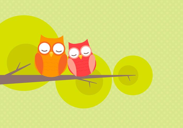 Cute Owl Couple Falling In Love Vector Cute Owl Couple Falling In Love Vector