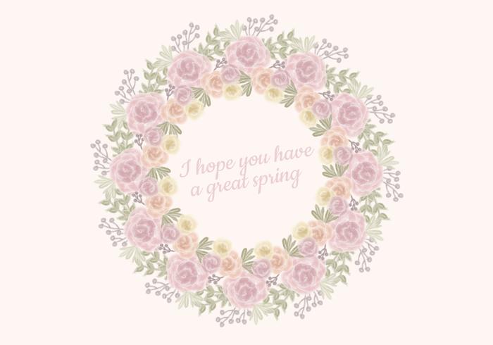 Vector Watercolor Roses Wreath