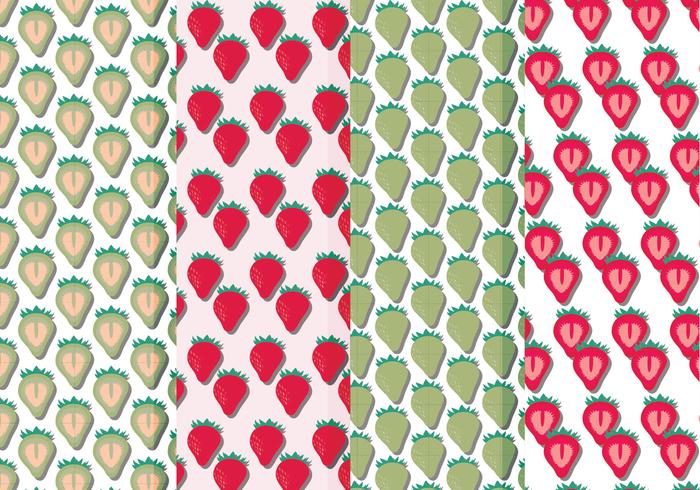 Vector Seamless Patterns of Strawberries