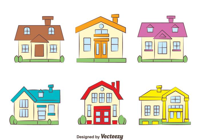 Colorful Chalet Collection Vectors Colorful Chalet Collection Vectors