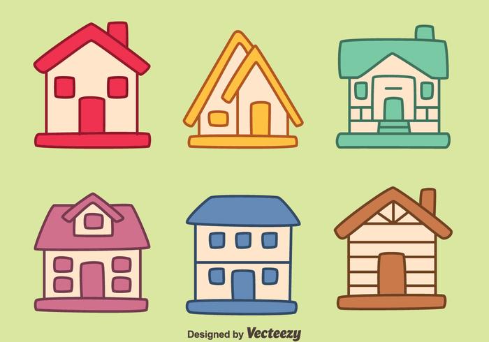 Hand Drawn Chalet Vectors Hand Drawn Chalet Vectors