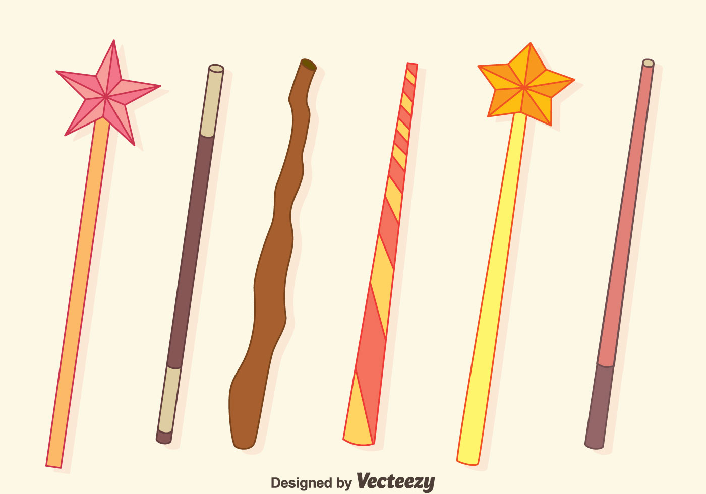 Magic Stick Collection Vectors 140153 Vector Art at Vecteezy