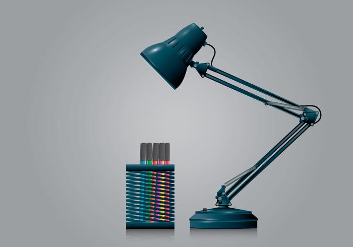 Pen Holder and Lamp in Realist Style Pen Holder and Lamp in Realist Style